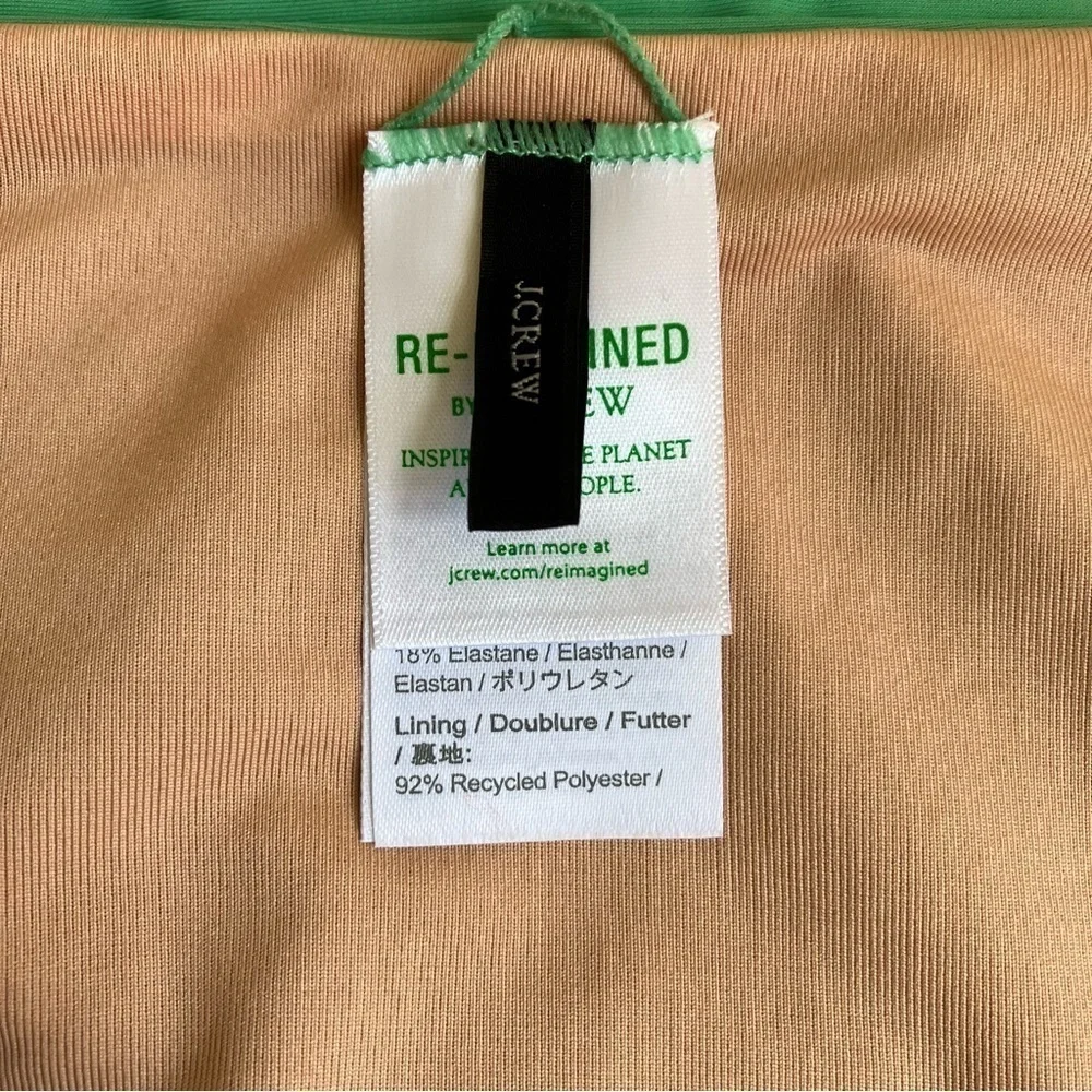 NWOT J. Crew High-rise Bikini Bottom Green Style BF178 Minimalist Sz S